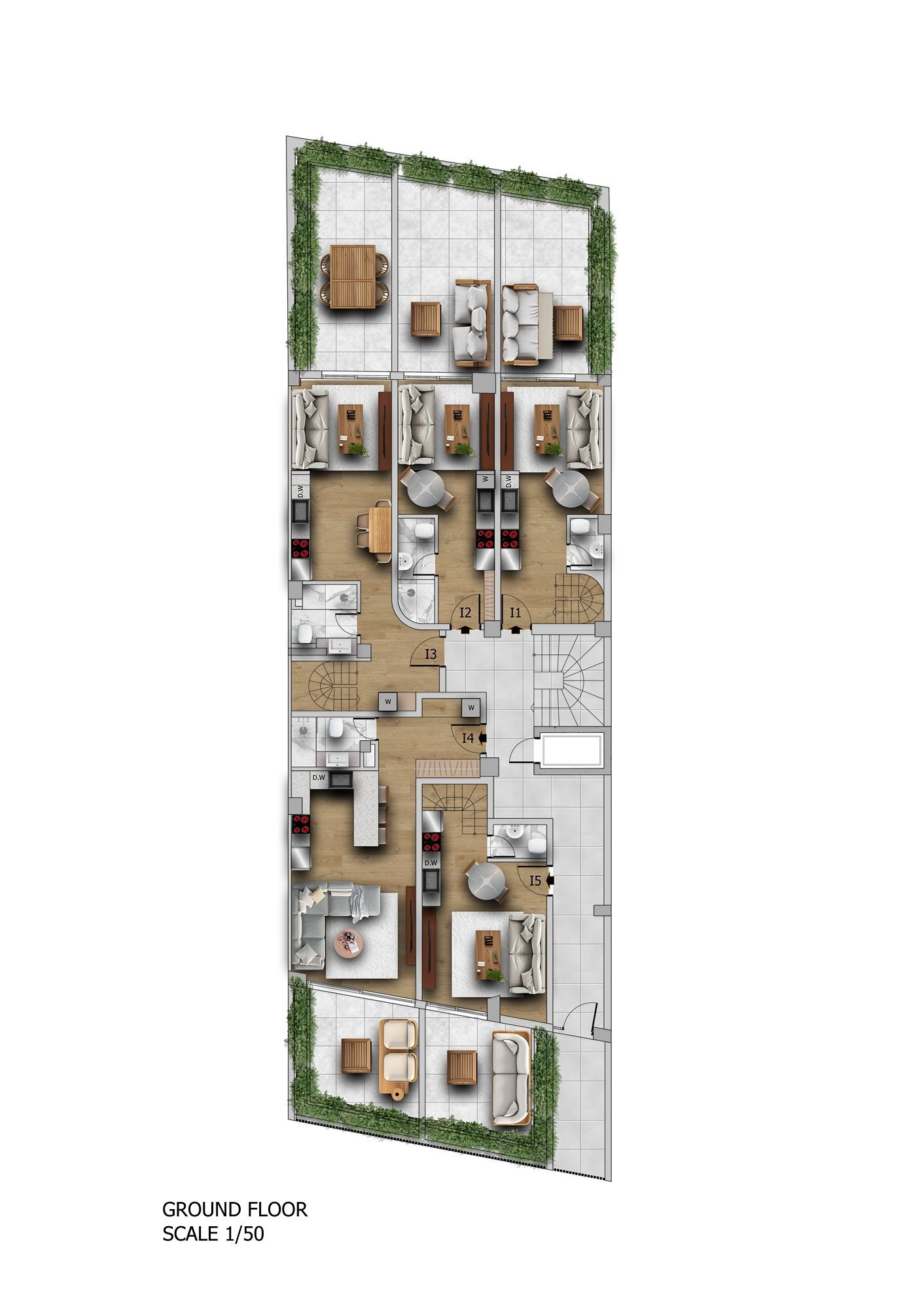 Kaminia Terrace Residences — zemin kat yerleşimi